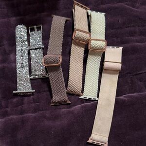 Stylish Smartwatch Band Set - Silver, Brown, Cream